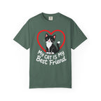 My Cat Is My Best Friend T-Shirt — Cute Black & White Cat Heart Graphic Tee