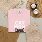 Cat Mom T-Shirt — Cute Tuxedo Kitten Holding Heart Graphic