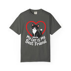 My Cat Is My Best Friend T-Shirt — Cute Black & White Cat Heart Graphic Tee
