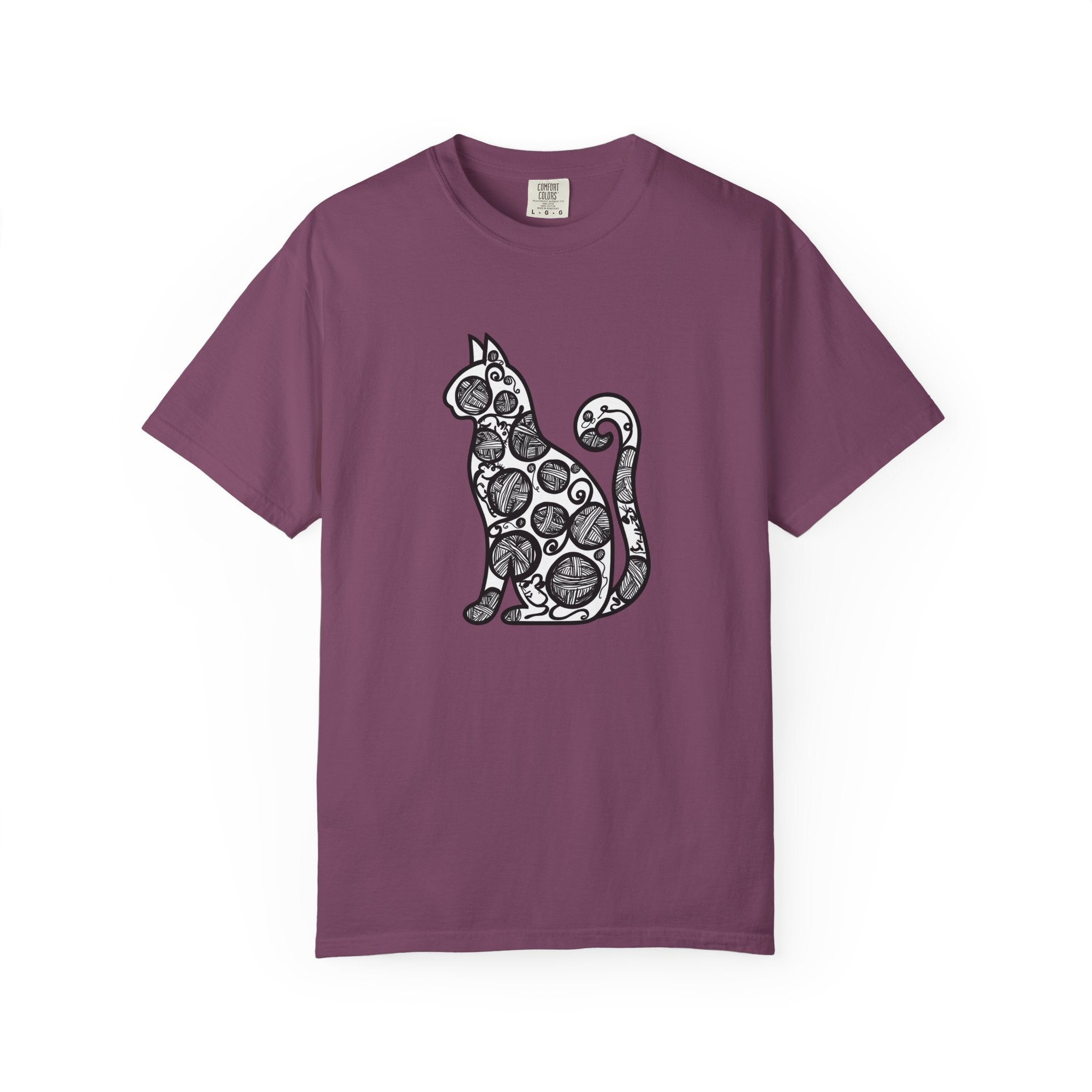 Curious Cat Doodle Art T-Shirt
