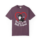 My Cat Is My Best Friend T-Shirt — Cute Black & White Cat Heart Graphic Tee