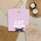 Cat Mom T-Shirt — Cute Tuxedo Kitten Holding Heart Graphic