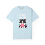 Cat Mom T-Shirt — Cute Tuxedo Kitten Holding Heart Graphic