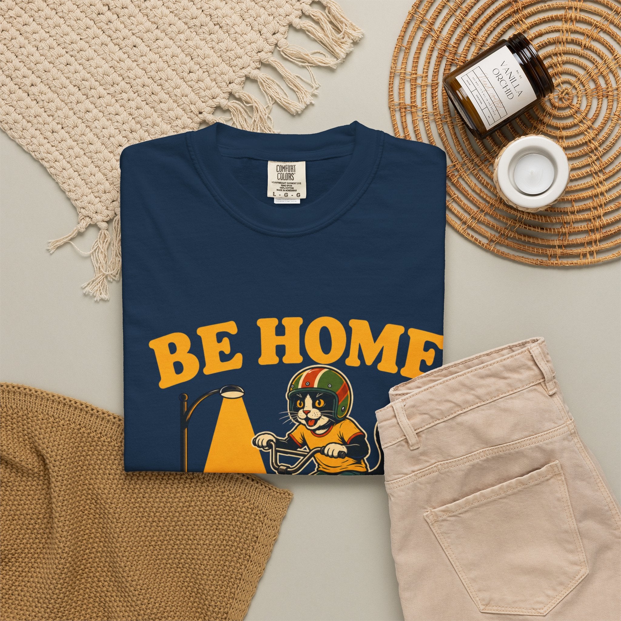 Be Home When the Streetlights Come On T-Shirt — Vintage Biker Night Ride Tee