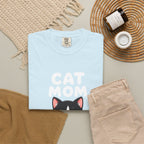 Cat Mom T-Shirt — Cute Tuxedo Kitten Holding Heart Graphic