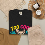 Too Cool for Fur Sphynx Cat T-Shirt — Retro Colorblock Graphic Tee