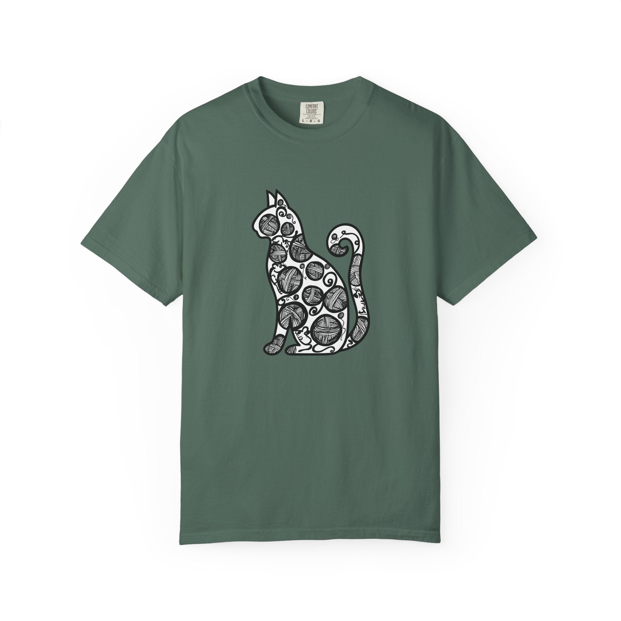 Curious Cat Doodle Art T-Shirt