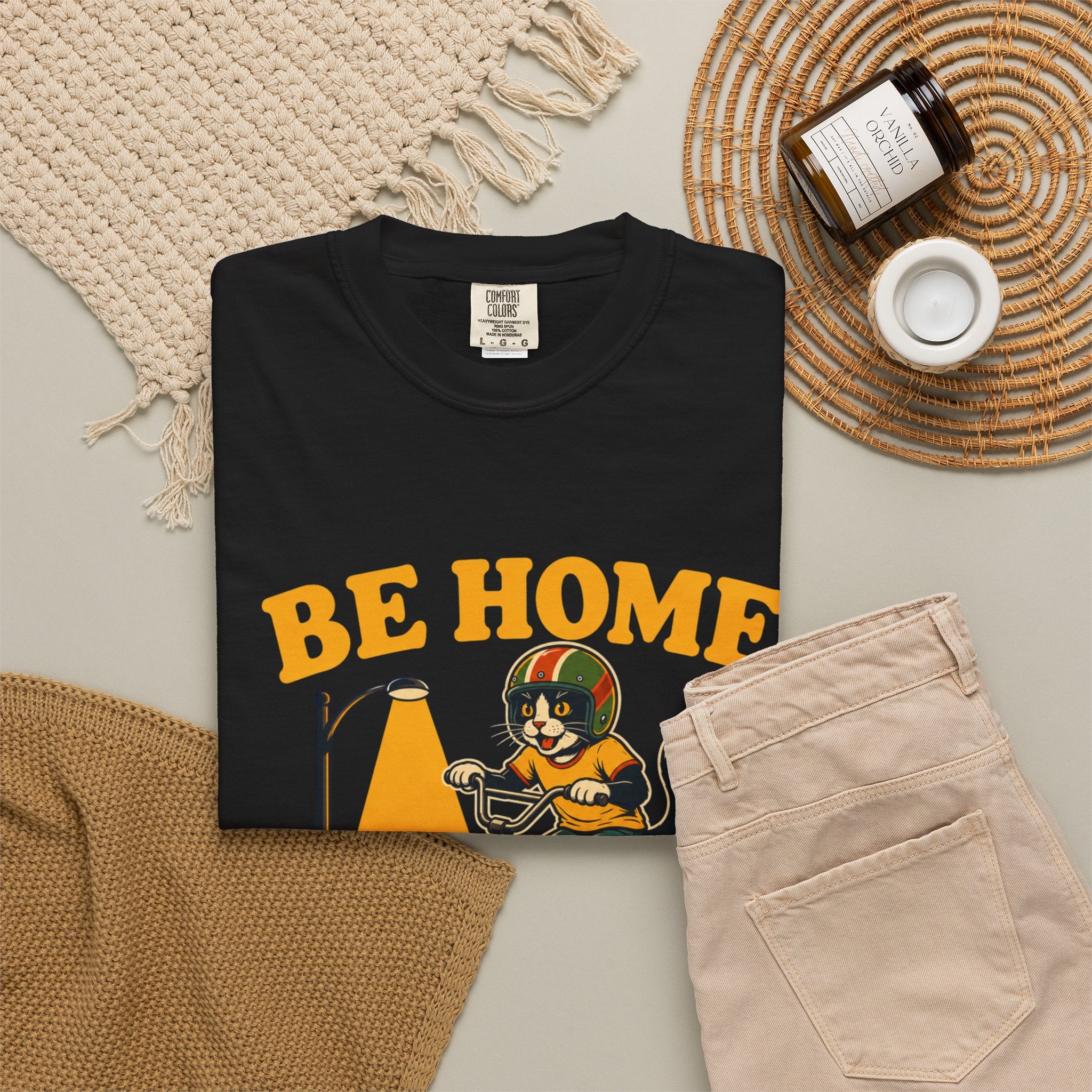 Be Home When the Streetlights Come On T-Shirt — Vintage Biker Night Ride Tee