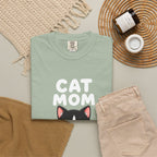 Cat Mom T-Shirt — Cute Tuxedo Kitten Holding Heart Graphic