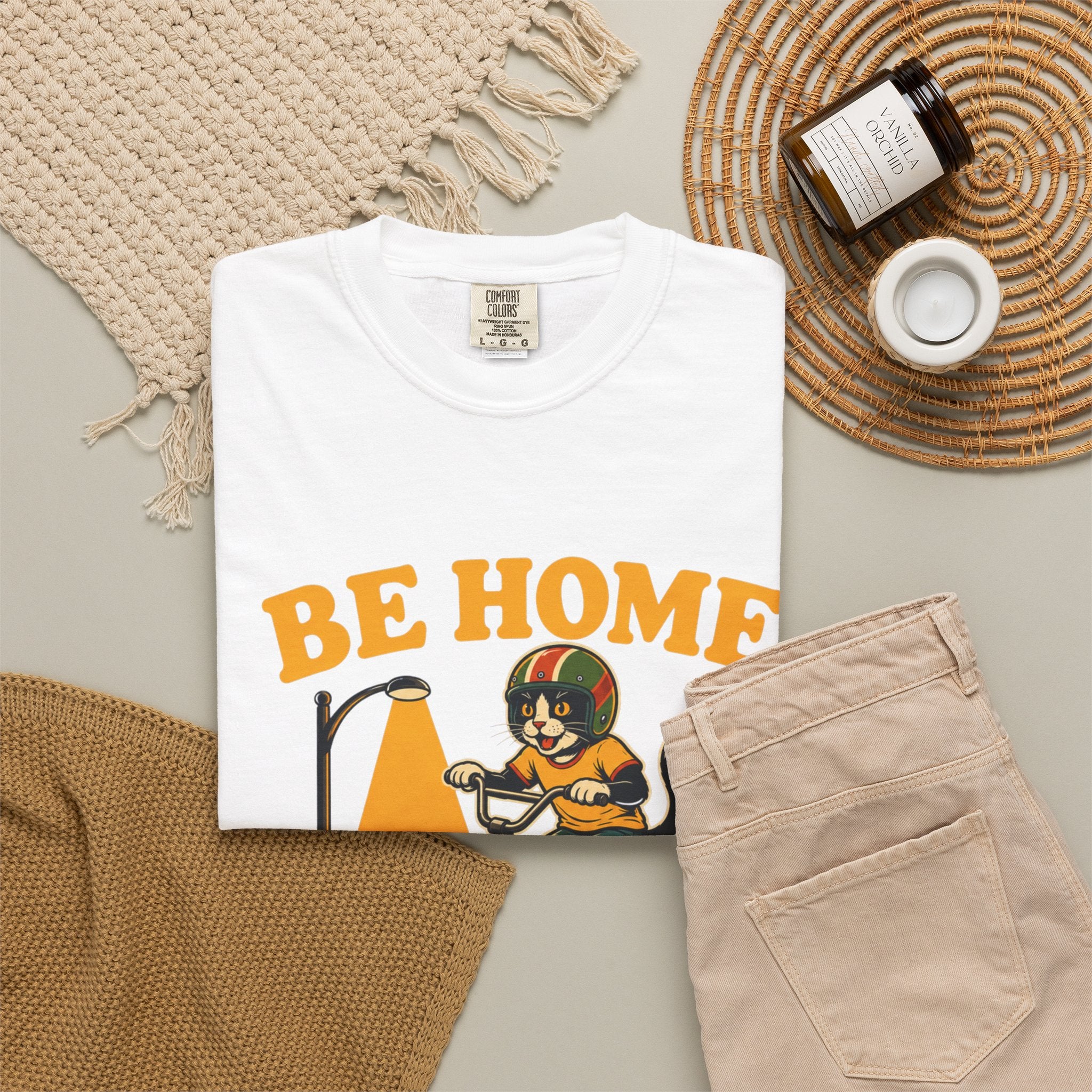Be Home When the Streetlights Come On T-Shirt — Vintage Biker Night Ride Tee