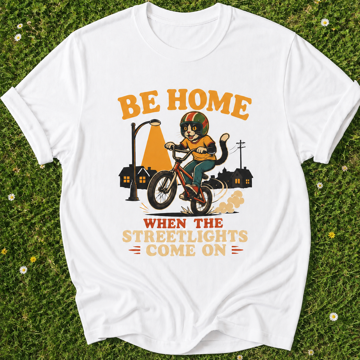 Be Home Streetlights T-shirt in White on grass
