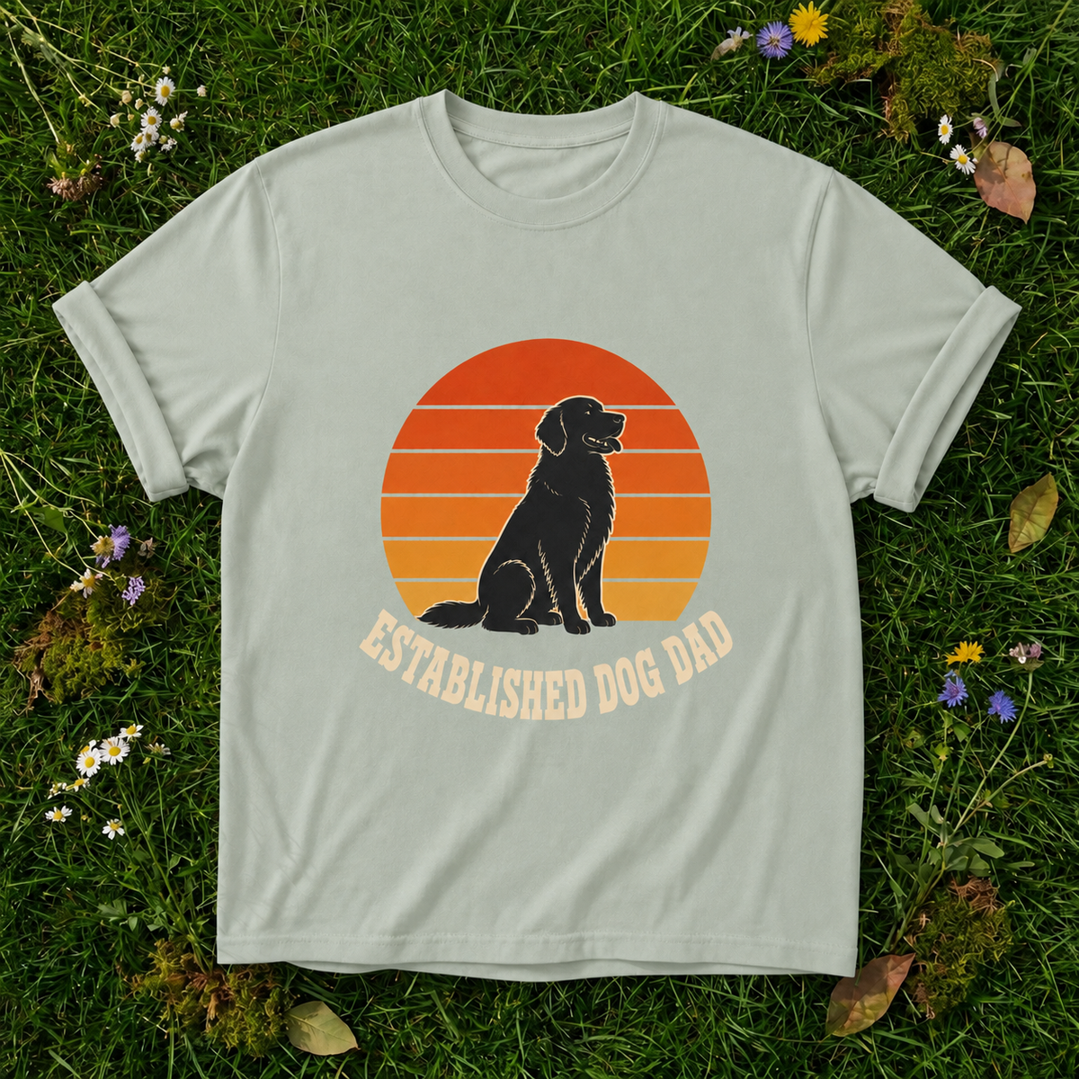 Established Dog Dad T-Shirt in Bay on grass