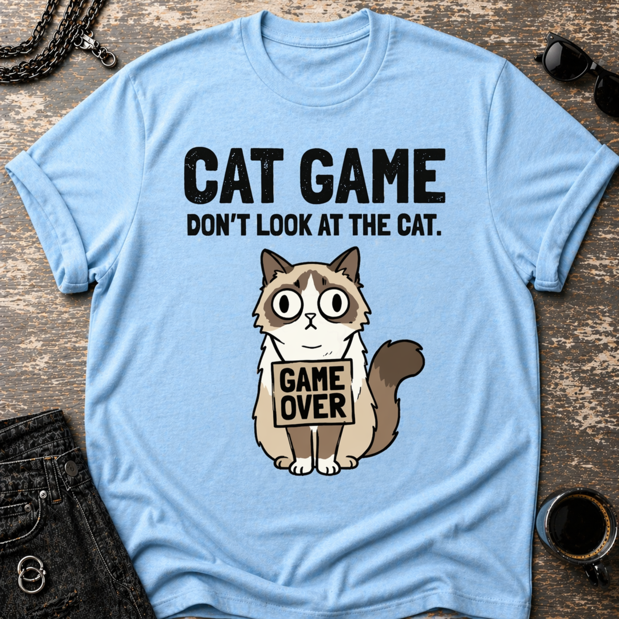 Ragdoll Cat Game Don't Look at the Cat T-Shirt